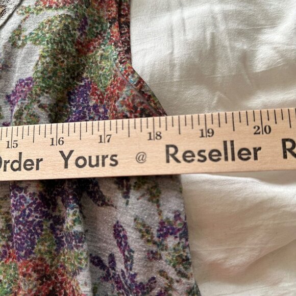 Coldwater Creek XL Sleeveless Dark Floral Lace Trim Top Boho Fairy Made In USA - Picture 6 of 7